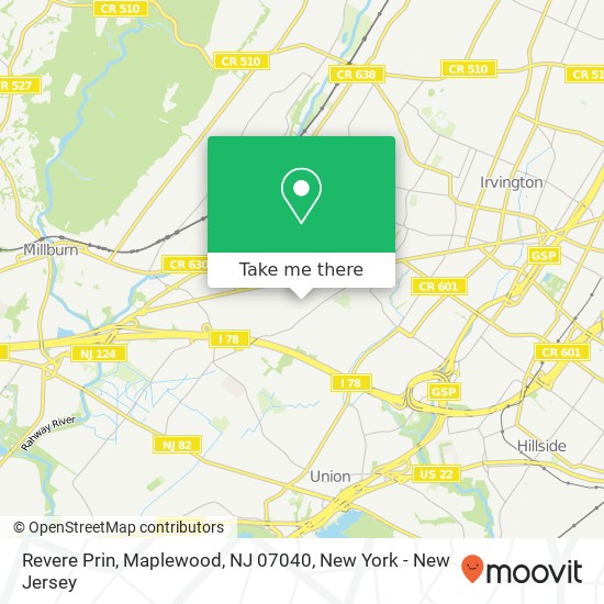 Revere Prin, Maplewood, NJ 07040 map