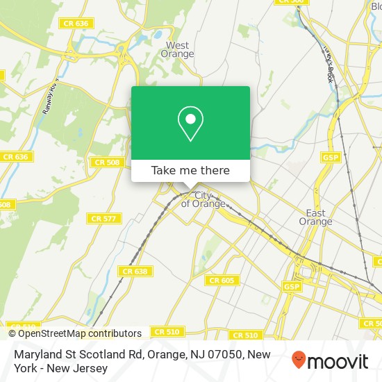 Maryland St Scotland Rd, Orange, NJ 07050 map