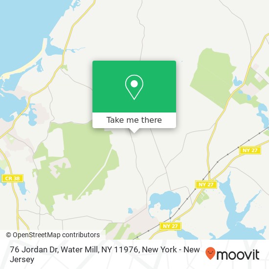 Mapa de 76 Jordan Dr, Water Mill, NY 11976