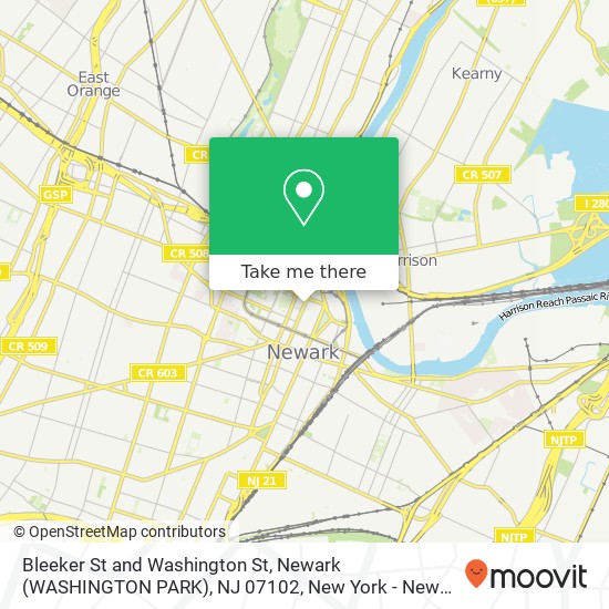 Bleeker St and Washington St, Newark (WASHINGTON PARK), NJ 07102 map