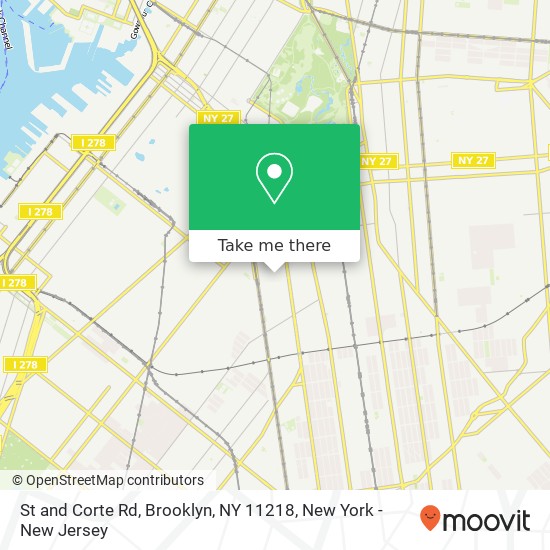 Mapa de St and Corte Rd, Brooklyn, NY 11218