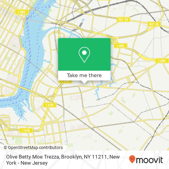 Mapa de Olive Betty Moe Trezza, Brooklyn, NY 11211