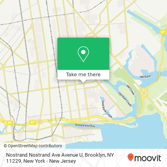 Mapa de Nostrand Nostrand Ave Avenue U, Brooklyn, NY 11229