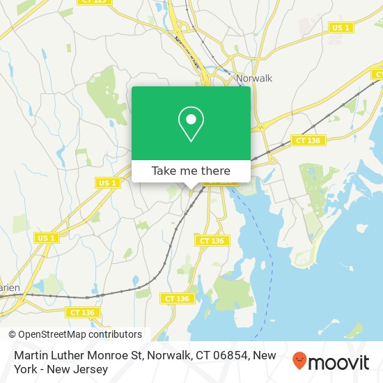 Mapa de Martin Luther Monroe St, Norwalk, CT 06854
