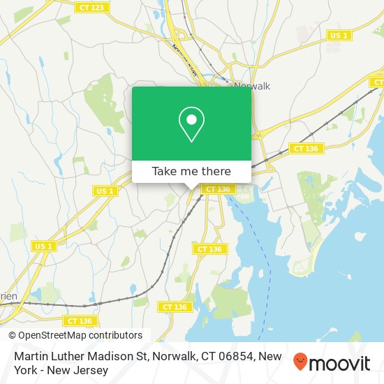 Mapa de Martin Luther Madison St, Norwalk, CT 06854