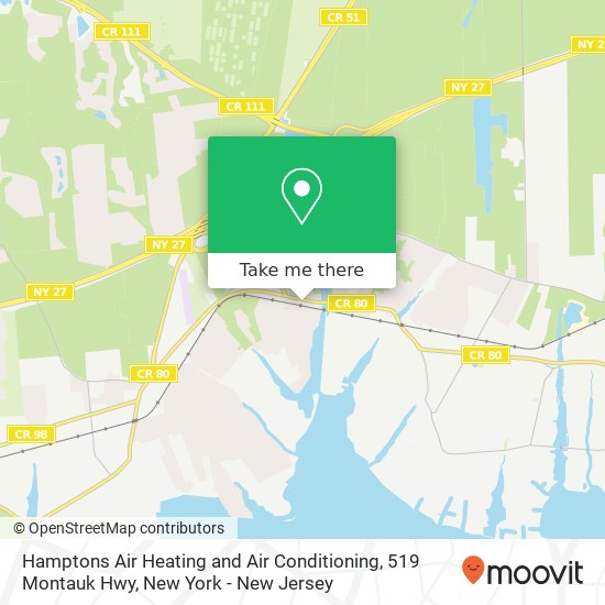 Mapa de Hamptons Air Heating and Air Conditioning, 519 Montauk Hwy