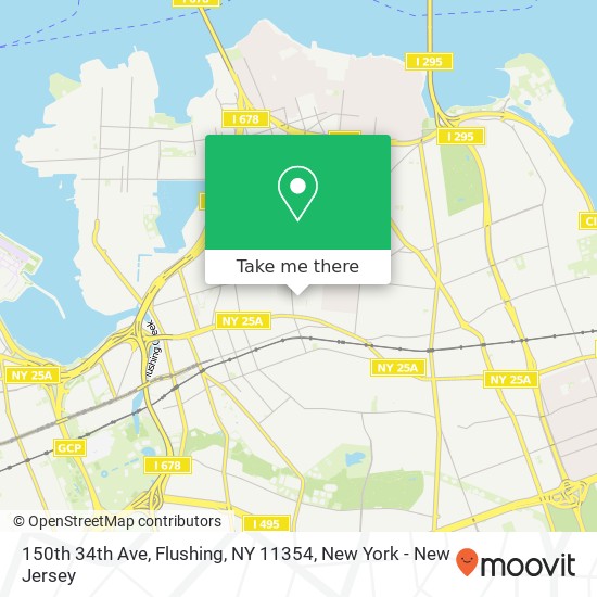 150th 34th Ave, Flushing, NY 11354 map