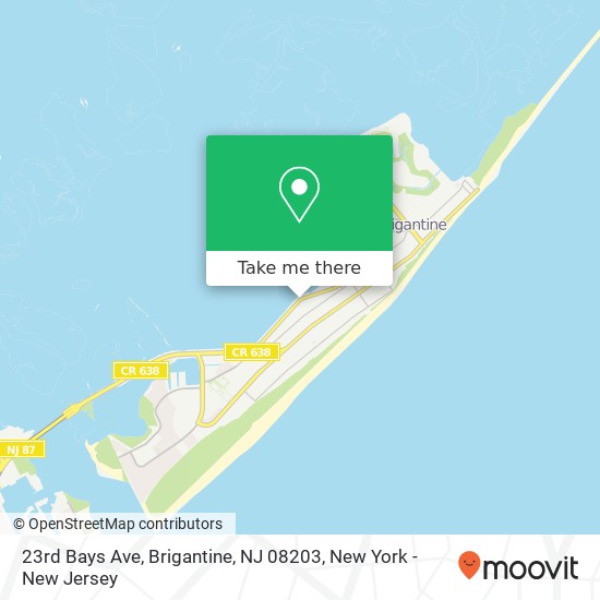 Mapa de 23rd Bays Ave, Brigantine, NJ 08203