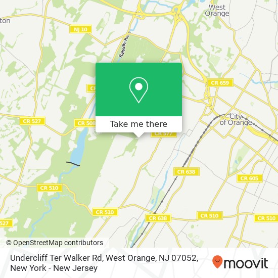 Mapa de Undercliff Ter Walker Rd, West Orange, NJ 07052