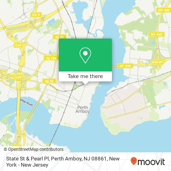 Mapa de State St & Pearl Pl, Perth Amboy, NJ 08861