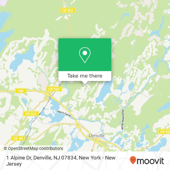 Mapa de 1 Alpine Dr, Denville, NJ 07834