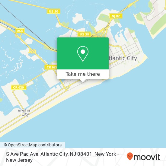Mapa de S Ave Pac Ave, Atlantic City, NJ 08401