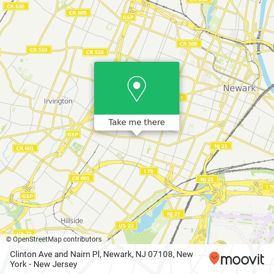 Clinton Ave and Nairn Pl, Newark, NJ 07108 map