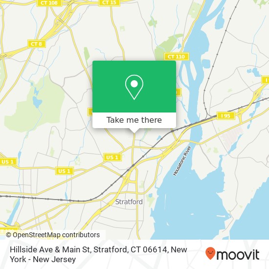 Mapa de Hillside Ave & Main St, Stratford, CT 06614