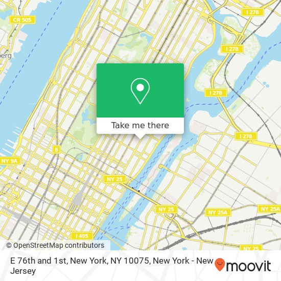 Mapa de E 76th and 1st, New York, NY 10075
