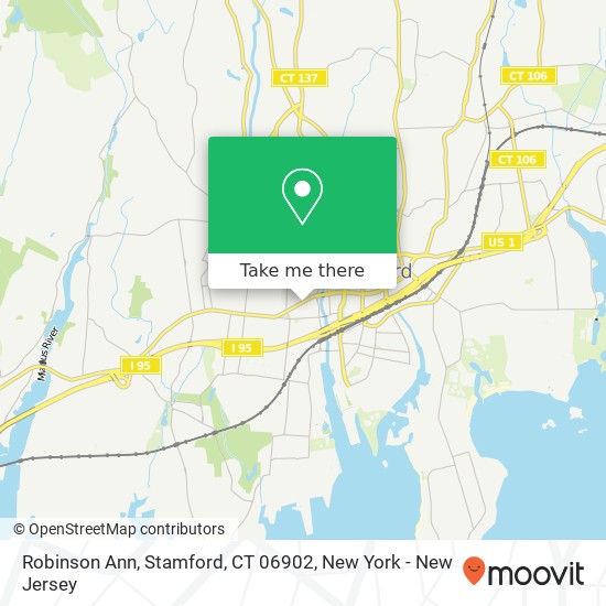 Mapa de Robinson Ann, Stamford, CT 06902