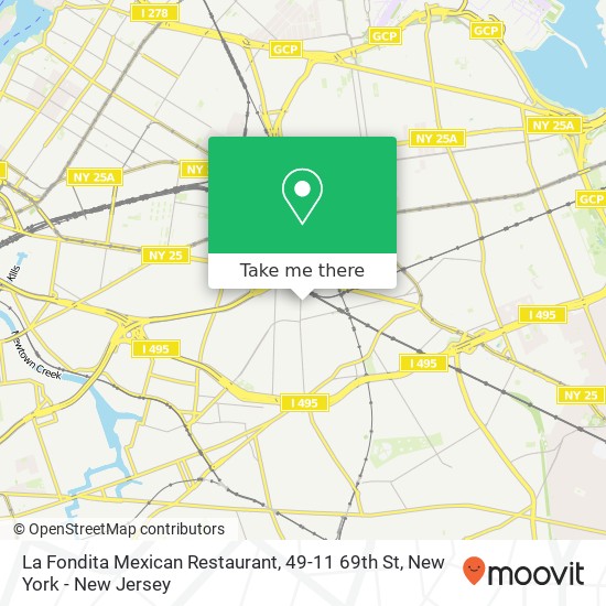 La Fondita Mexican Restaurant, 49-11 69th St map