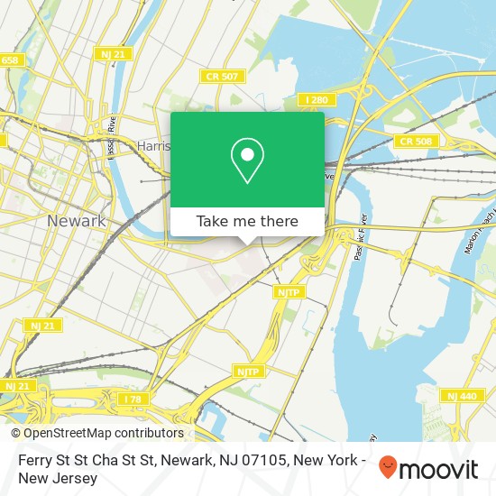 Mapa de Ferry St St Cha St St, Newark, NJ 07105