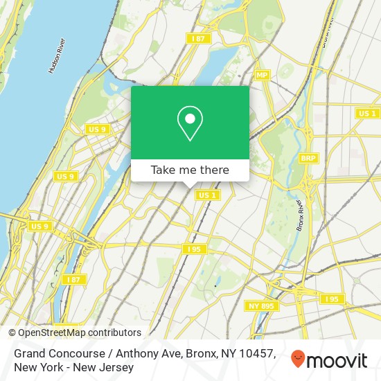 Grand Concourse / Anthony Ave, Bronx, NY 10457 map