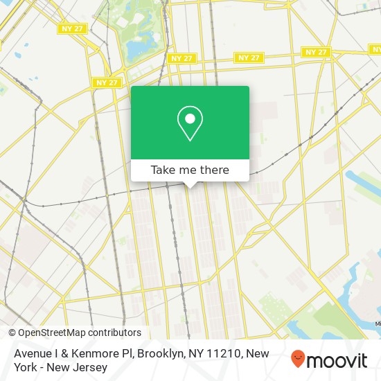 Mapa de Avenue I & Kenmore Pl, Brooklyn, NY 11210