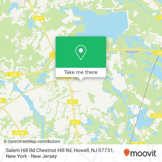 Mapa de Salem Hill Rd Chestnut Hill Rd, Howell, NJ 07731