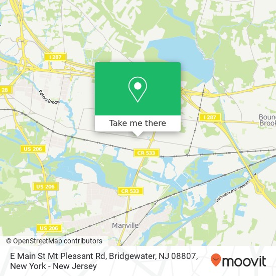 E Main St Mt Pleasant Rd, Bridgewater, NJ 08807 map