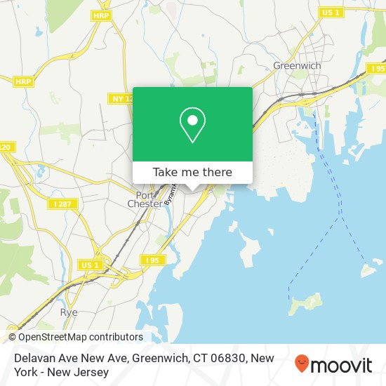 Mapa de Delavan Ave New Ave, Greenwich, CT 06830