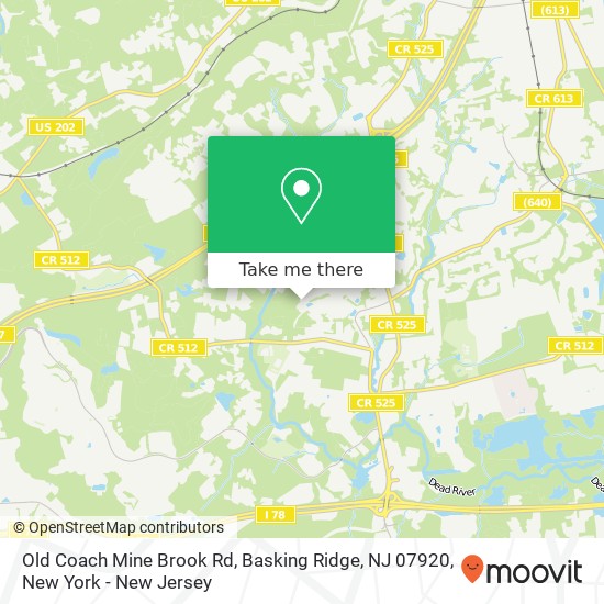 Mapa de Old Coach Mine Brook Rd, Basking Ridge, NJ 07920