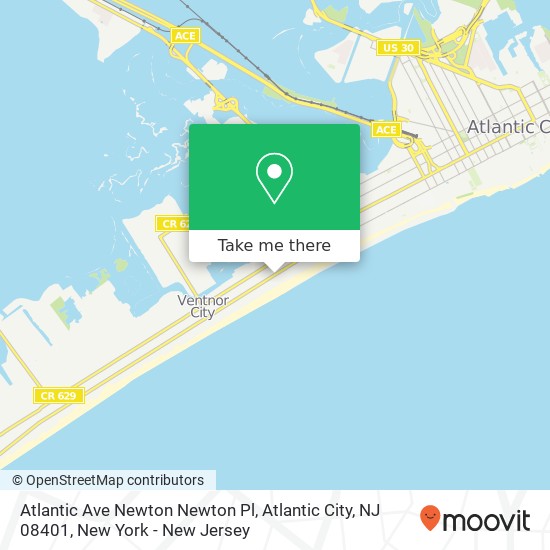 Mapa de Atlantic Ave Newton Newton Pl, Atlantic City, NJ 08401
