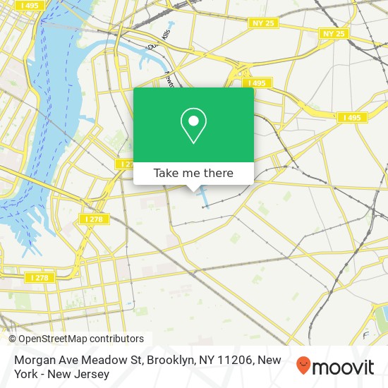 Mapa de Morgan Ave Meadow St, Brooklyn, NY 11206