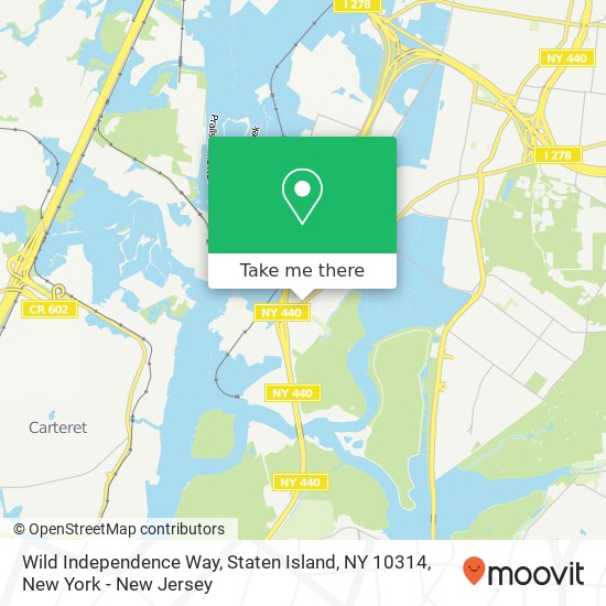 Mapa de Wild Independence Way, Staten Island, NY 10314