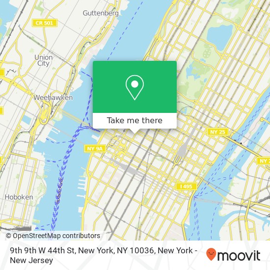 Mapa de 9th 9th W 44th St, New York, NY 10036