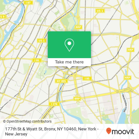 Mapa de 177th St & Wyatt St, Bronx, NY 10460