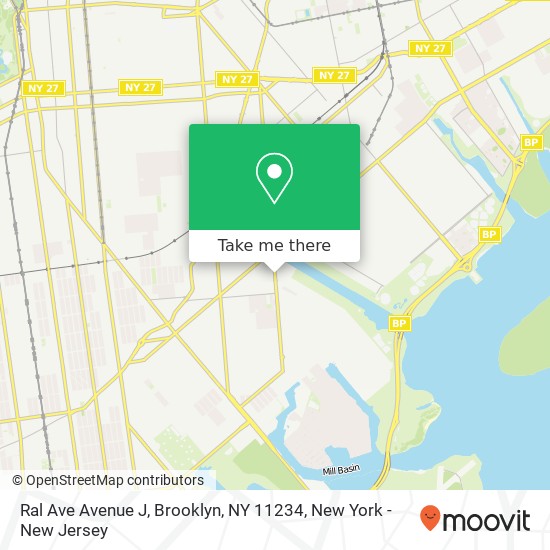 Mapa de Ral Ave Avenue J, Brooklyn, NY 11234