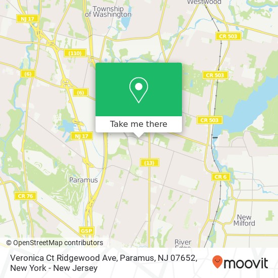 Veronica Ct Ridgewood Ave, Paramus, NJ 07652 map