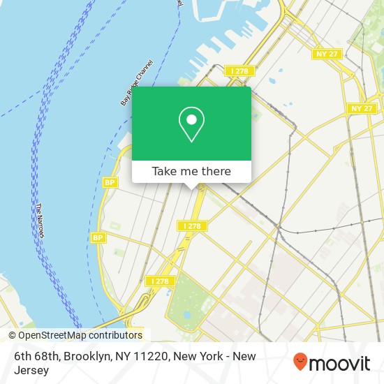Mapa de 6th 68th, Brooklyn, NY 11220