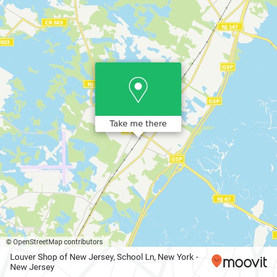 Mapa de Louver Shop of New Jersey, School Ln