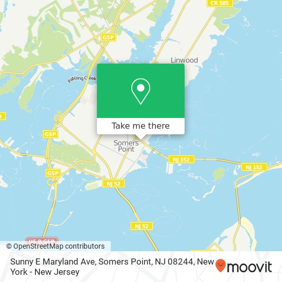 Mapa de Sunny E Maryland Ave, Somers Point, NJ 08244