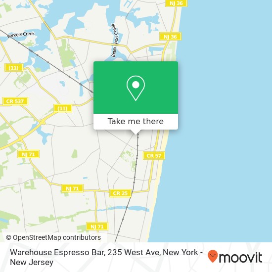 Mapa de Warehouse Espresso Bar, 235 West Ave