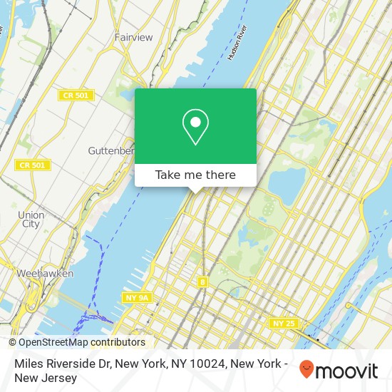 Mapa de Miles Riverside Dr, New York, NY 10024