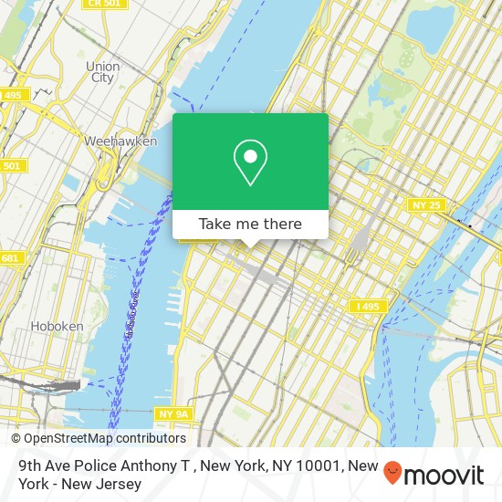 Mapa de 9th Ave Police Anthony T , New York, NY 10001