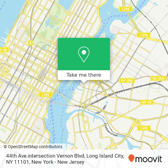 44th Ave intersection Vernon Blvd, Long Island City, NY 11101 map