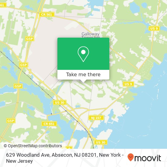 629 Woodland Ave, Absecon, NJ 08201 map