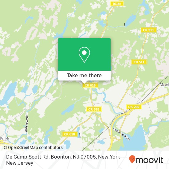 Mapa de De Camp Scott Rd, Boonton, NJ 07005