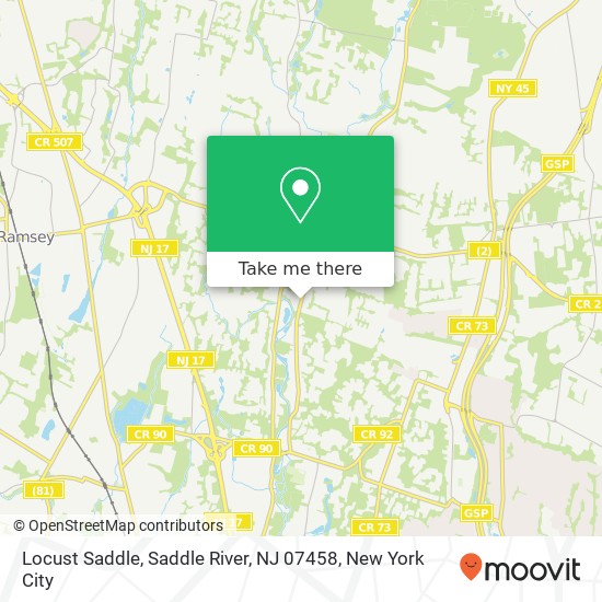 Mapa de Locust Saddle, Saddle River, NJ 07458