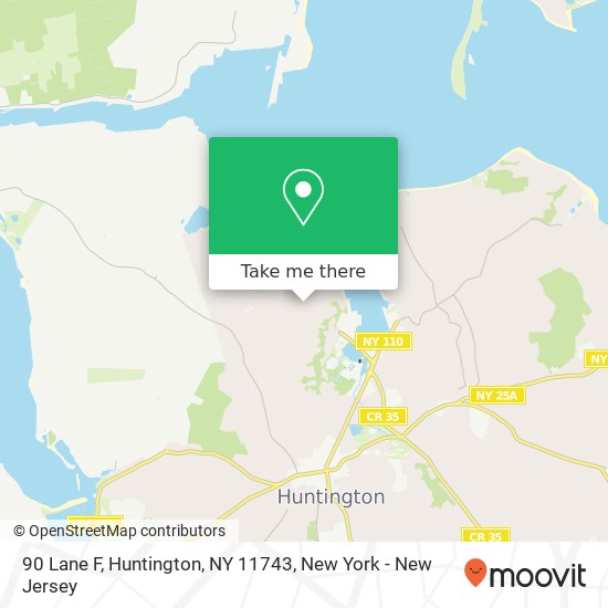 Mapa de 90 Lane F, Huntington, NY 11743