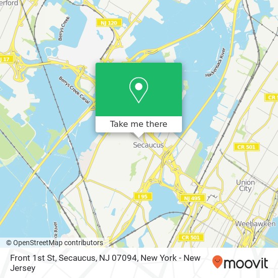 Mapa de Front 1st St, Secaucus, NJ 07094