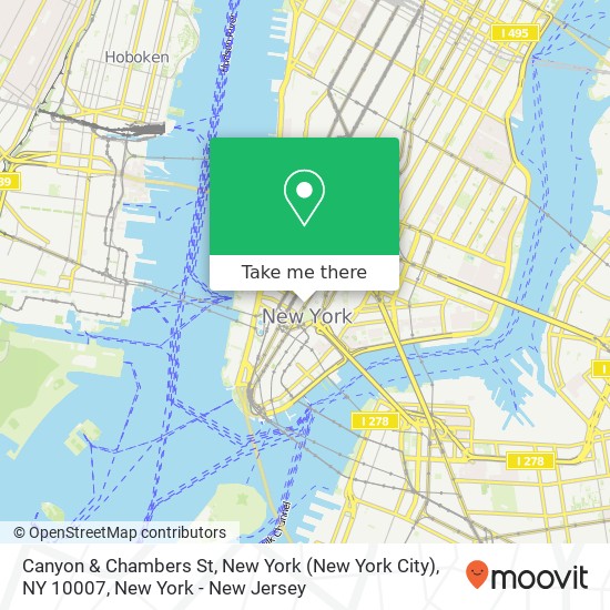 Mapa de Canyon & Chambers St, New York (New York City), NY 10007