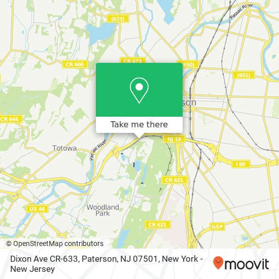 Mapa de Dixon Ave CR-633, Paterson, NJ 07501