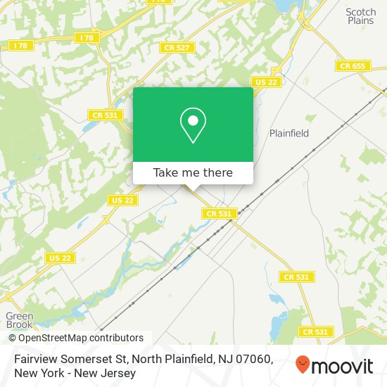 Mapa de Fairview Somerset St, North Plainfield, NJ 07060